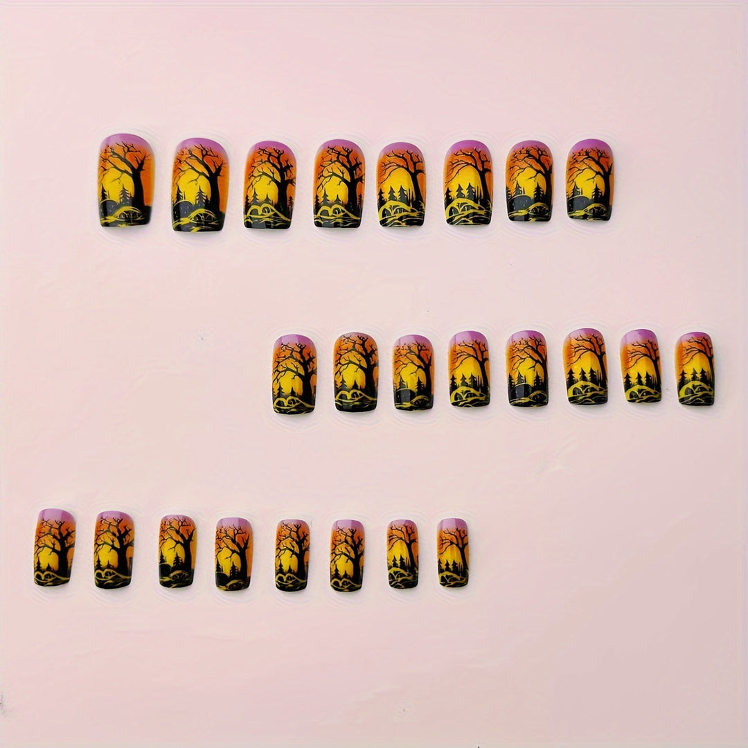 Artificial nails with winter dried flower design Stornfield