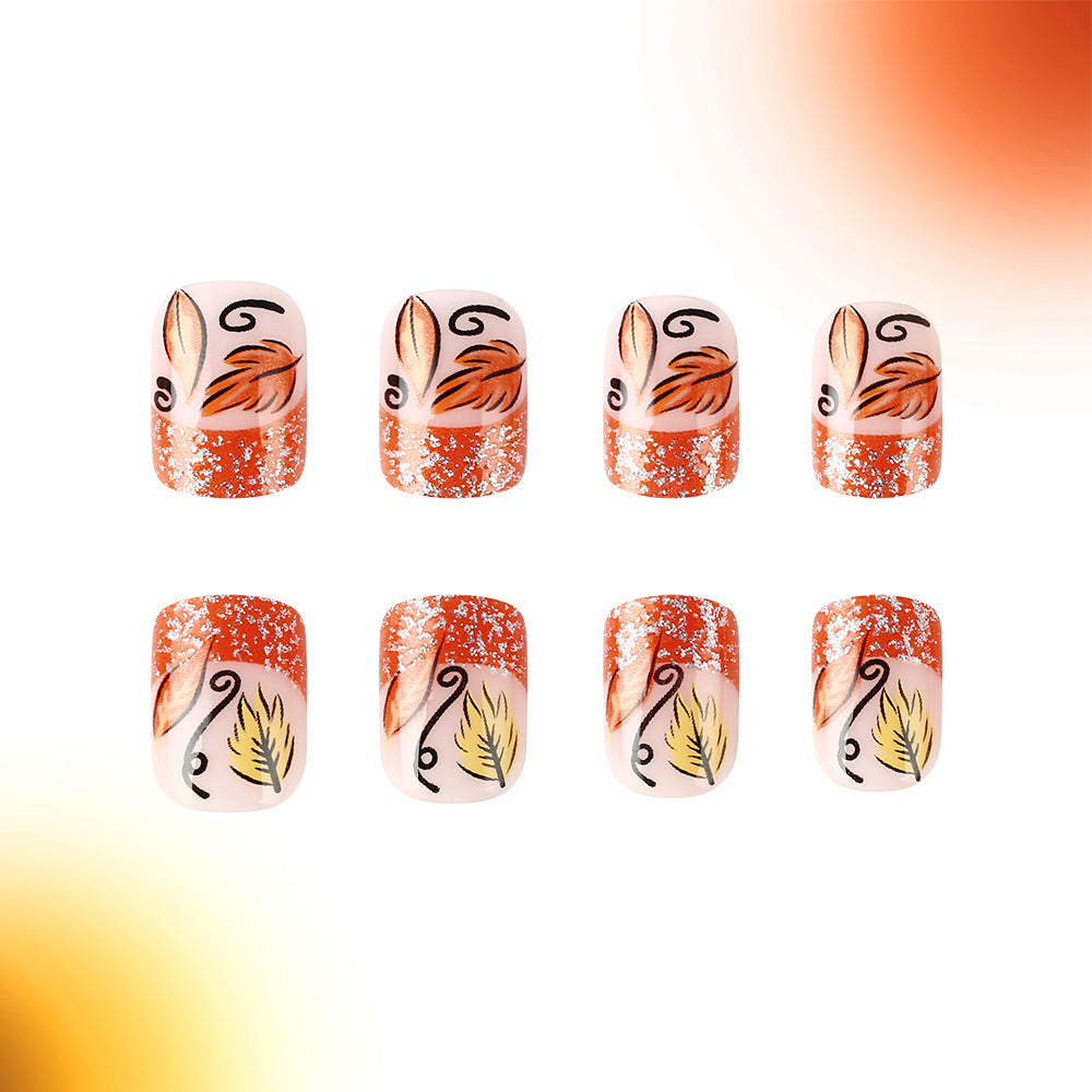 Autumn-Themed Gel Nail Art Set Stornfield
