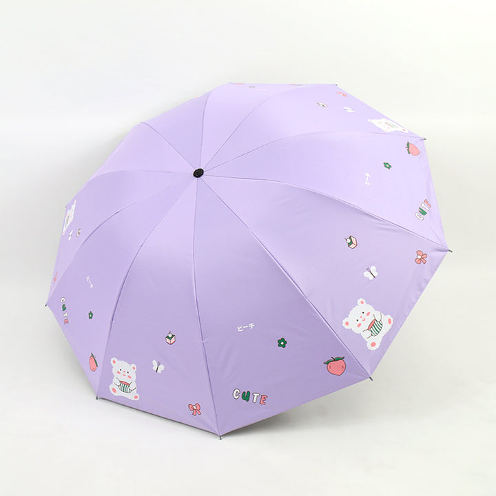 Women's Folding Umbrella with Playful Bear Design Stornfield