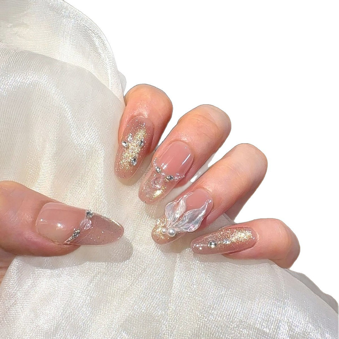 Elegant Rhinestone Embellished Press-On Nails Stornfield