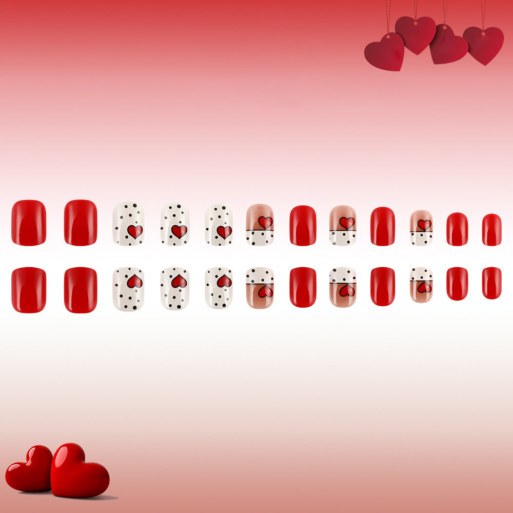 Heart-Embellished Press-On Nail Set Stornfield 1787543006