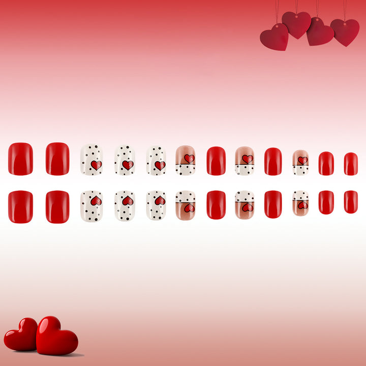 Heart-Embellished Press-On Nail Set Stornfield 1787543006