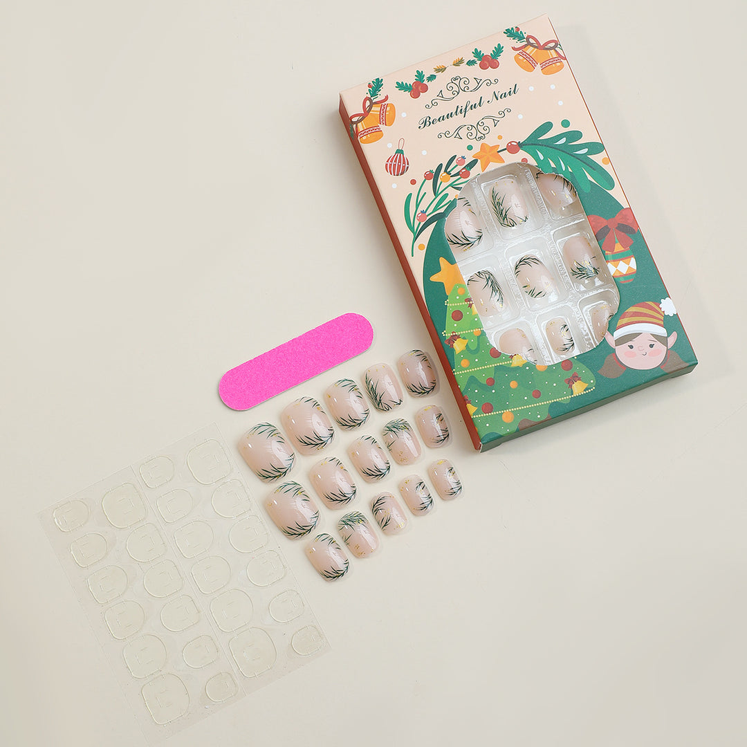 Decorative Press-On Nail Art Kit with Holiday-Themed Designs Stornfield