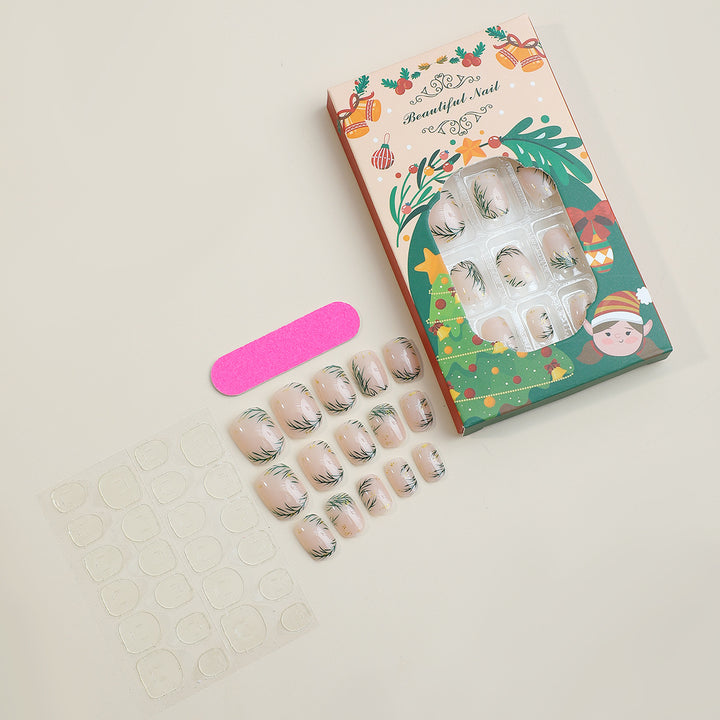 Decorative Press-On Nail Art Kit with Holiday-Themed Designs Stornfield
