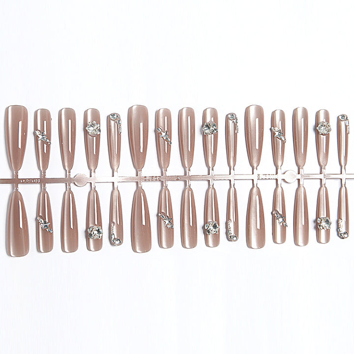Acrylic nail set with glamorous glitter effect Stornfield
