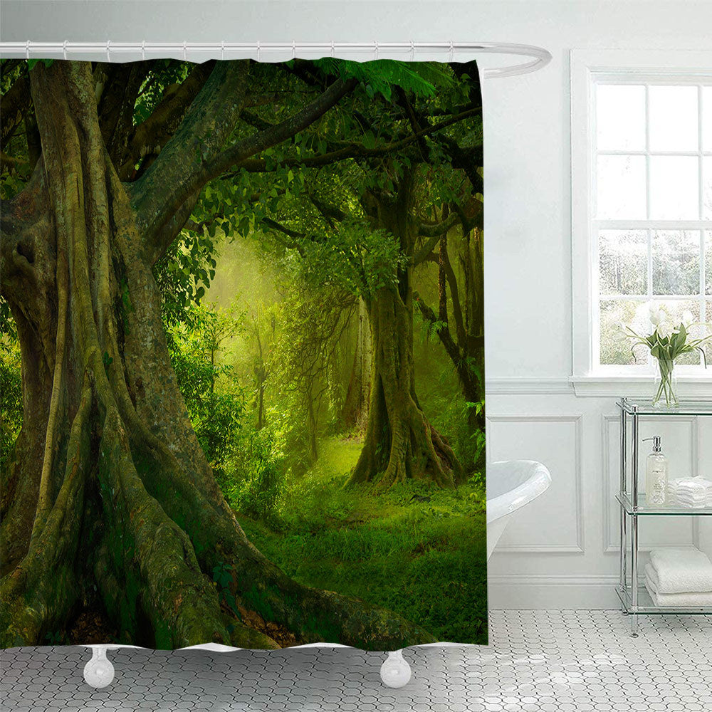Scenic Garden Print Shower Curtain Stornfield