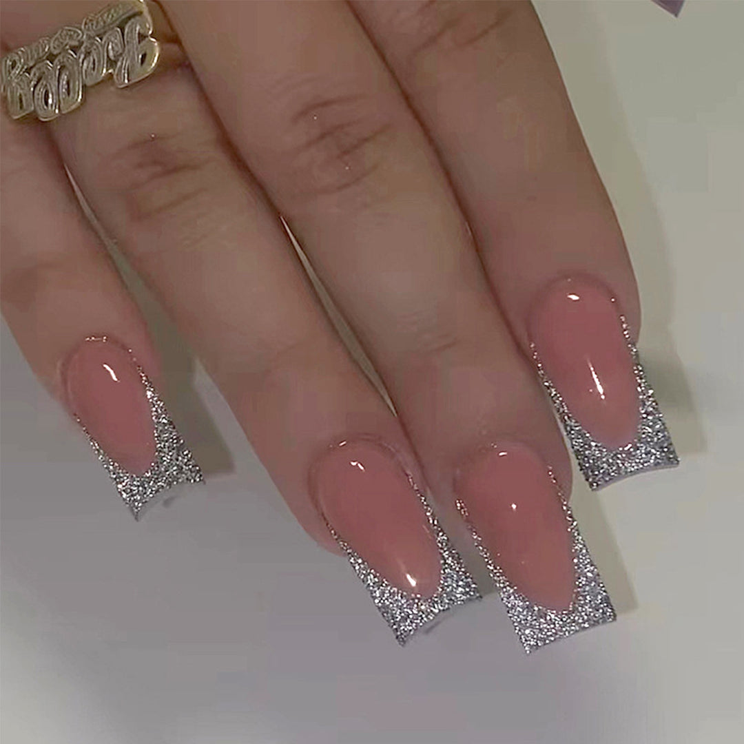 Glittering French Tip Nail Art Stornfield