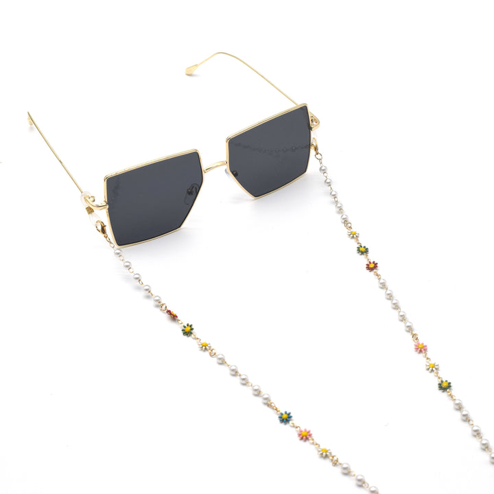 Elegant Pearl and Colorful Gemstone Eyewear Chain Stornfield