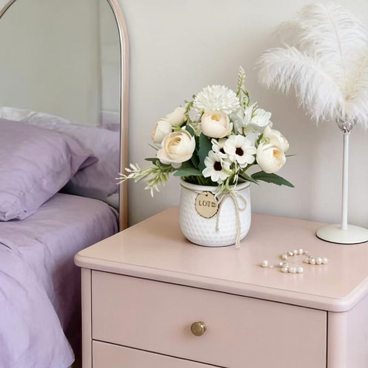 Floral Centerpiece with Decorative Pot for Home Decor