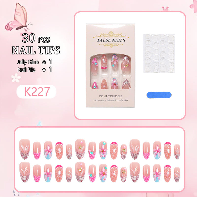 Art nail set with colorful blooming 3D applications Stornfield