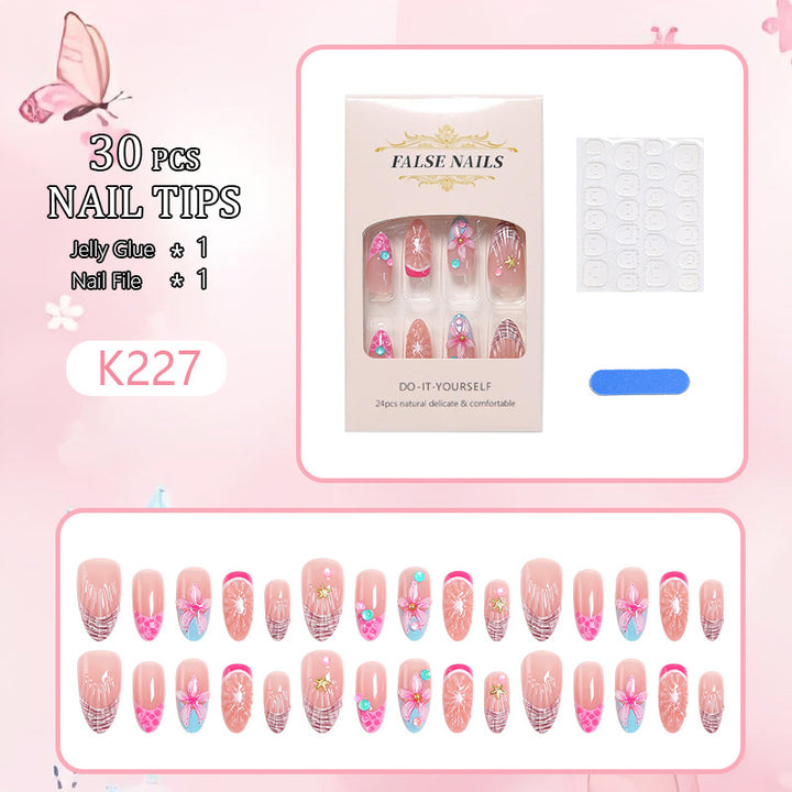 Art nail set with colorful blooming 3D applications Stornfield