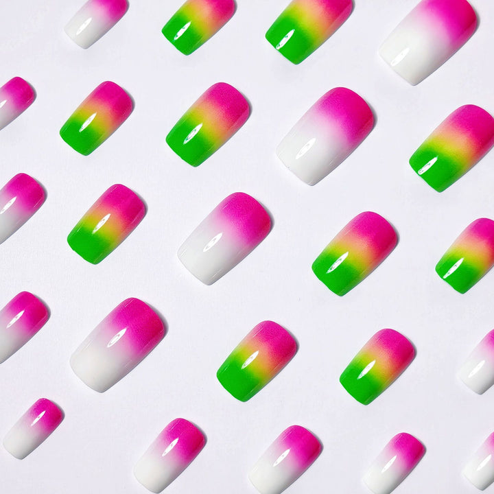 Creative Gel Nails with Neon Gradient Stornfield
