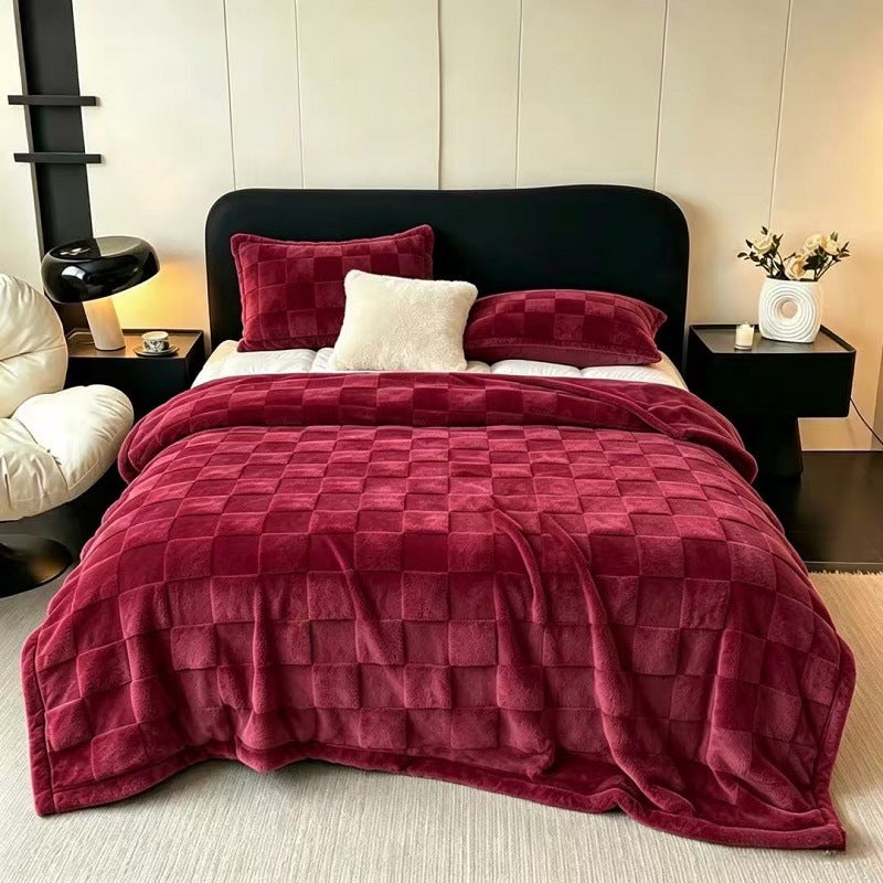 Textured Patchwork Fleece Blanket Stornfield