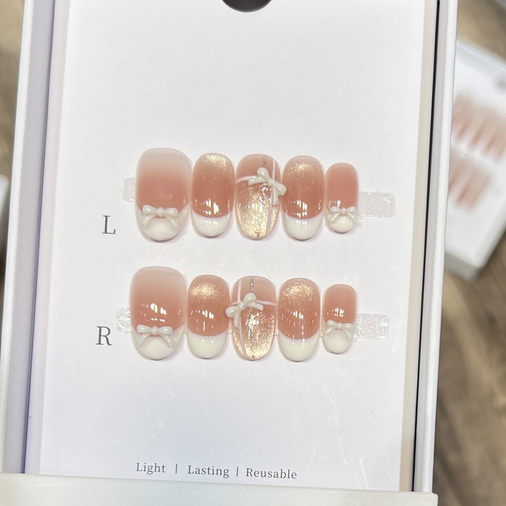 Elegant Reusable Press-On Nail Set Stornfield