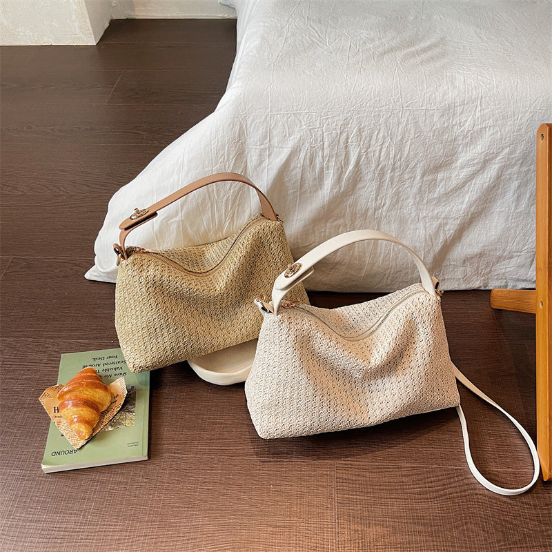 Elegant Straw Bag with Removable Shoulder Strap Stornfield