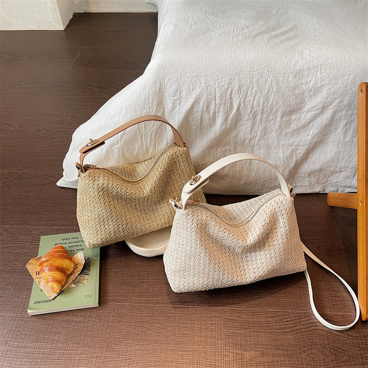 Elegant Straw Bag with Removable Shoulder Strap Stornfield