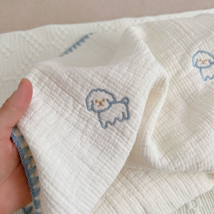 Unisex cuddly muslin blanket with cute animal design Stornfield