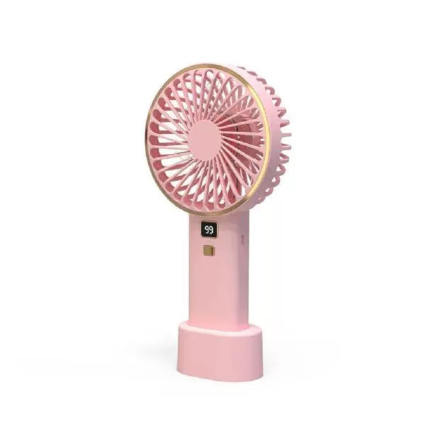 Unisex one size compact rechargeable portable fan with digital battery level indicator and charging station Stornfield