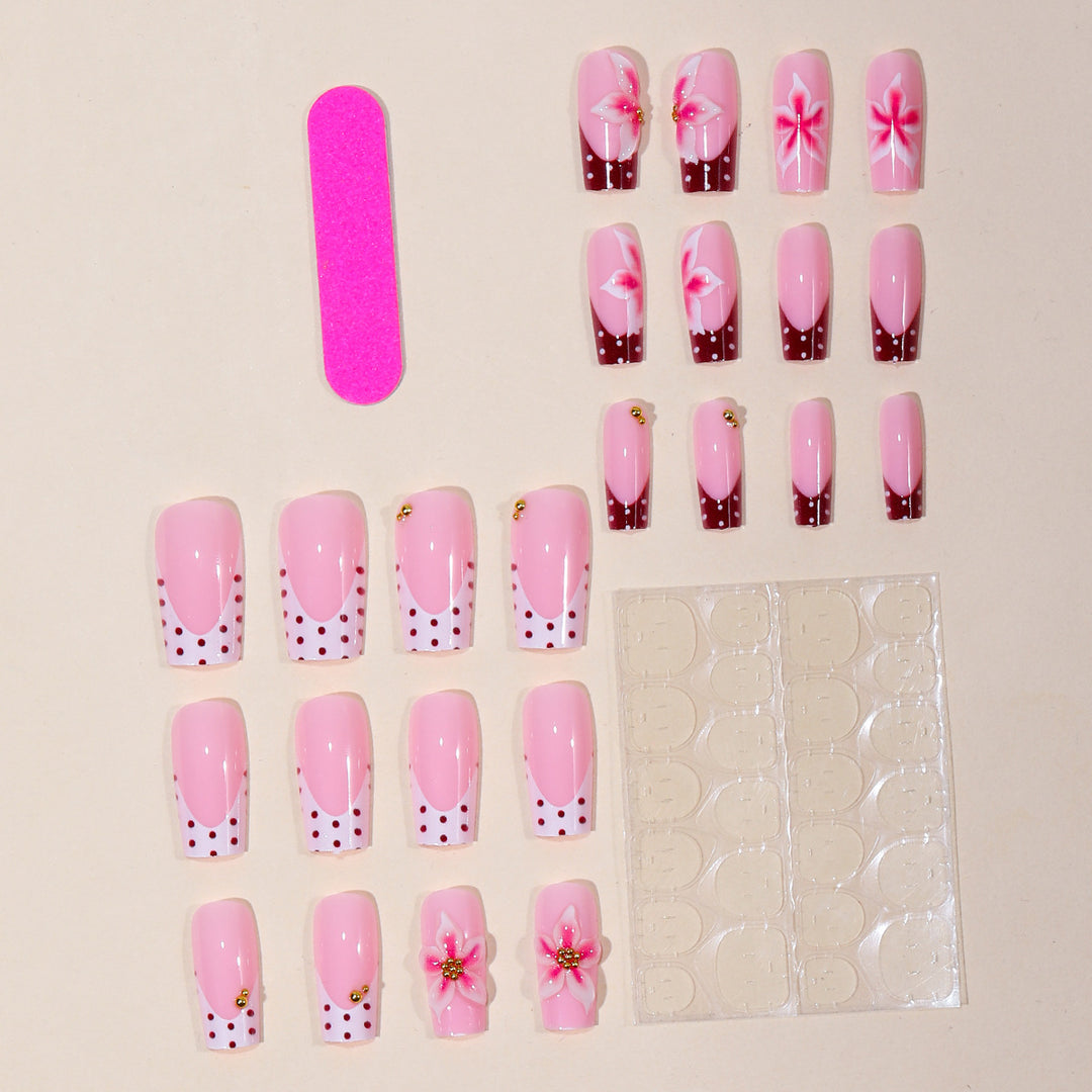 Floral Accent Acrylic Nail Art Extensions Stornfield 1789713153