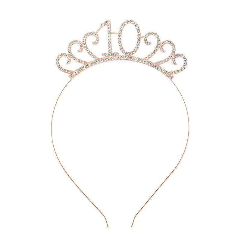 Ladies Crystal Tiara with Custom Designed Number Motif Stornfield