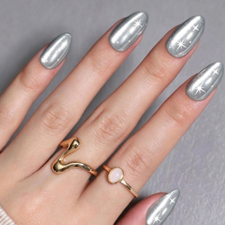 Premium Metallic Press-On Nail Tips Stornfield