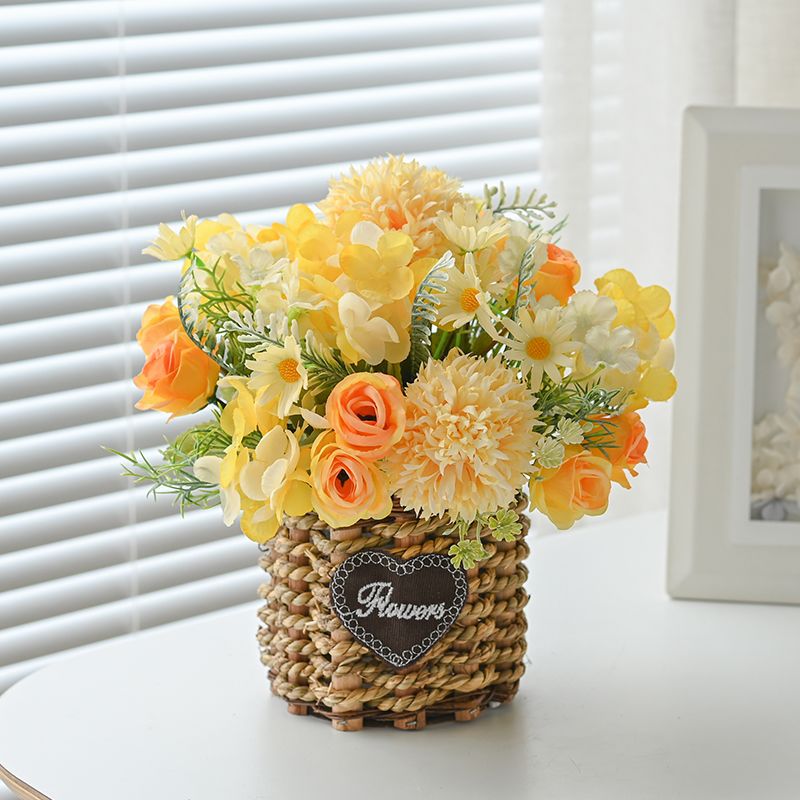 Artificial Floral Arrangement in Woven Basket