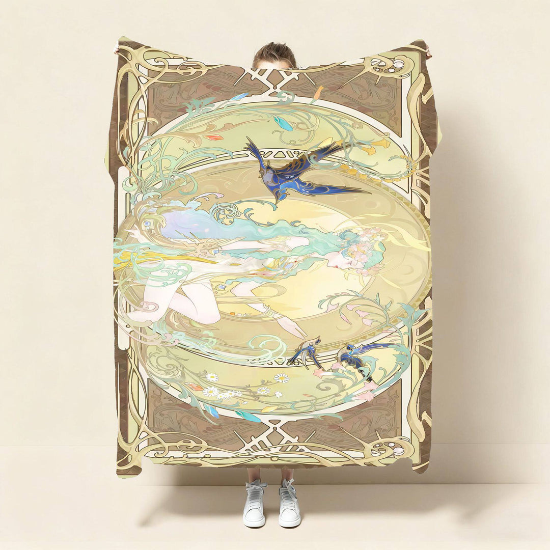 Artistic Fantasy-Themed Throw Blanket