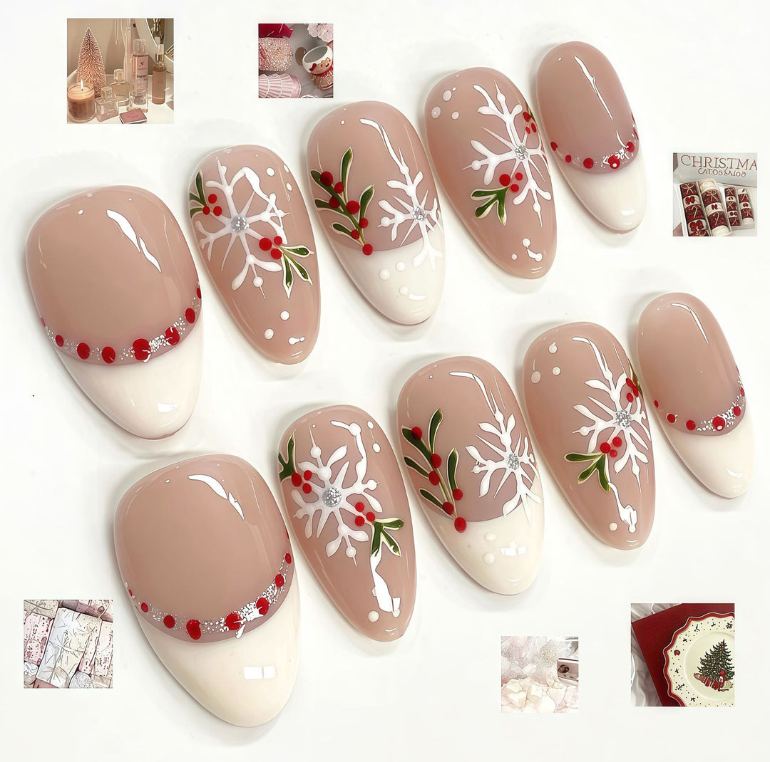 Floral-Design Press-On Nail Set