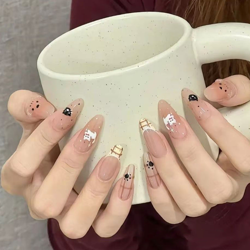 Artificial nails with elegant ombre effect and glitter coating Stornfield