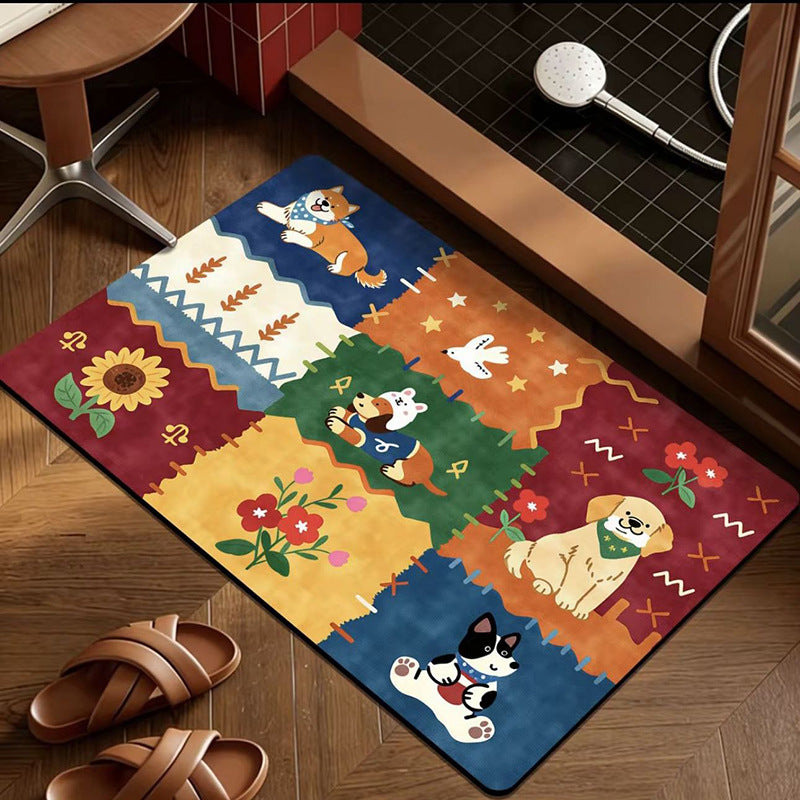 Playful Cat-Themed Indoor Mat