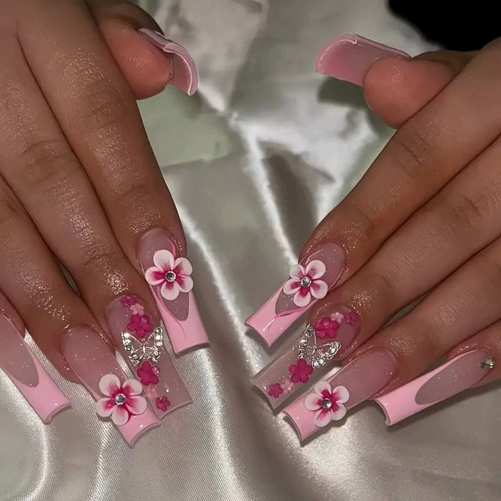 Decorative Long Press-On Nail Extensions Stornfield