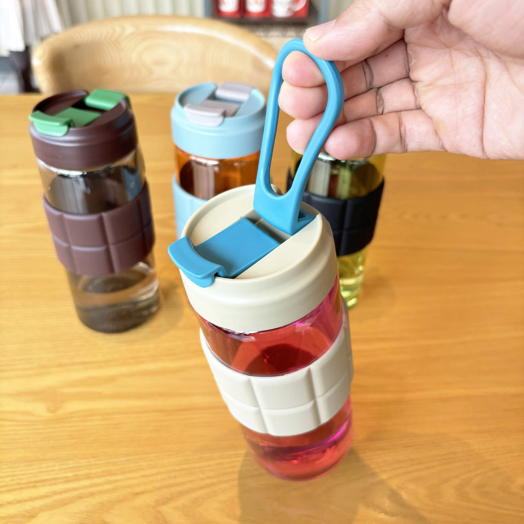 Women's transparent drinking bottle with non-slip silicone coating Stornfield