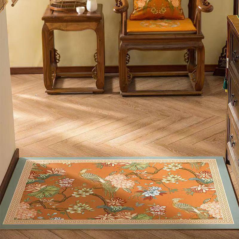 Floral-Patterned Indoor Entrance Mat