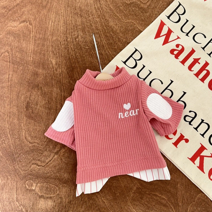 Ribbed Cotton Mock-Neck Infant Sweater with El Patch
