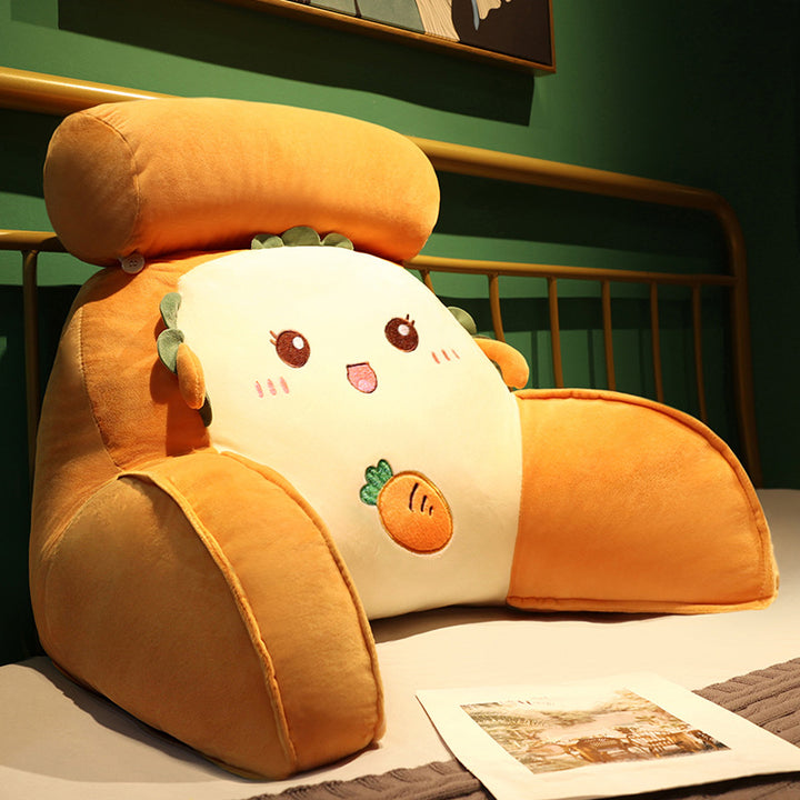 Plush back support cushion with unique vegetable design Stornfield