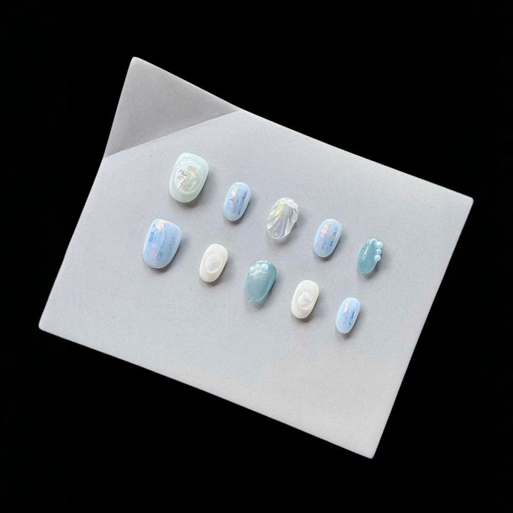 Decorative Press-On Nail Art Set with Unique Textures
