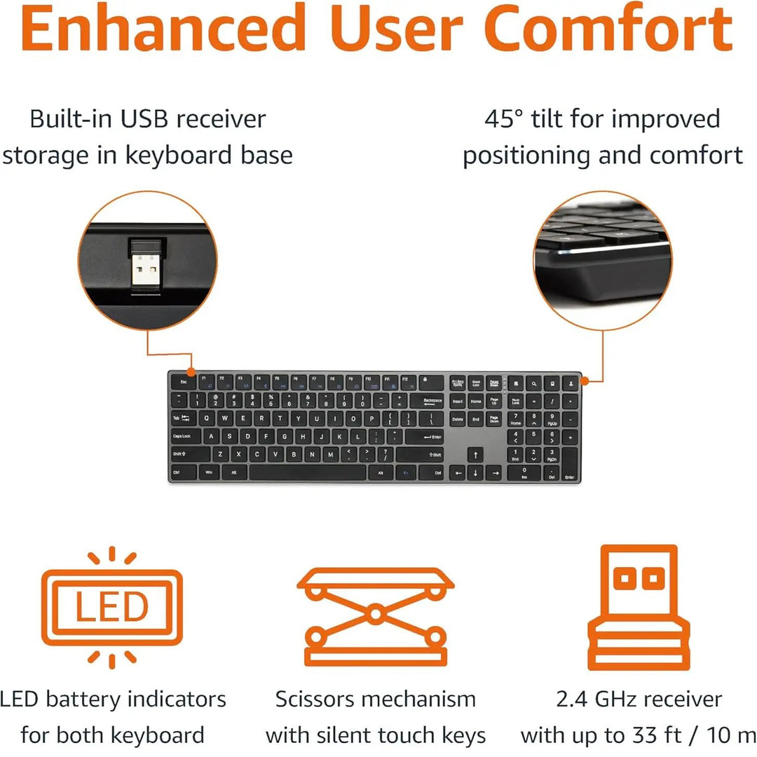 Ergonomic Wireless Keyboard and Mouse Set Stornfield