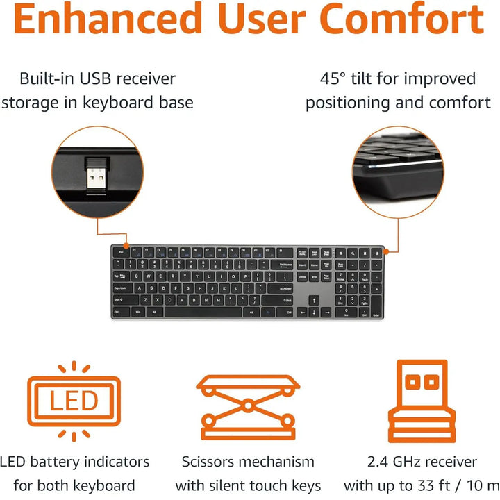 Ergonomic Wireless Keyboard and Mouse Set Stornfield