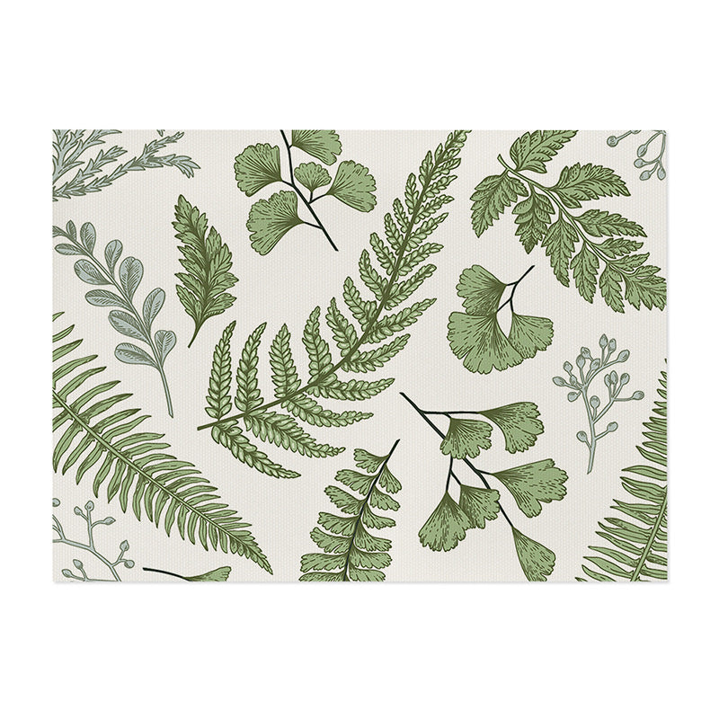Botanical Printed Cotton-Linen Rectangular Dining Placemat with Non-Slip Backing