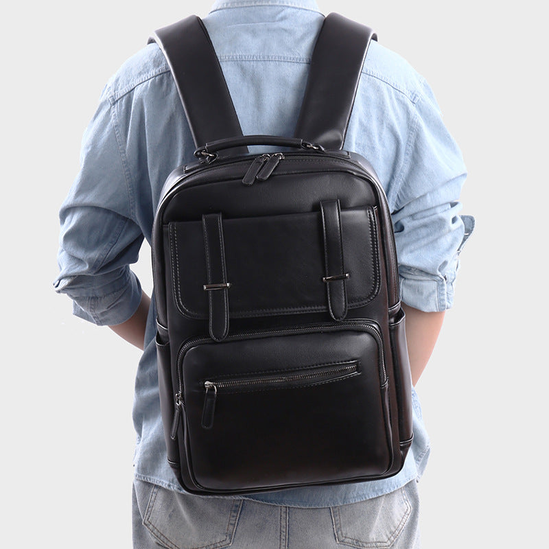 Stylish Multi-Compartment Leather Backpack Stornfield