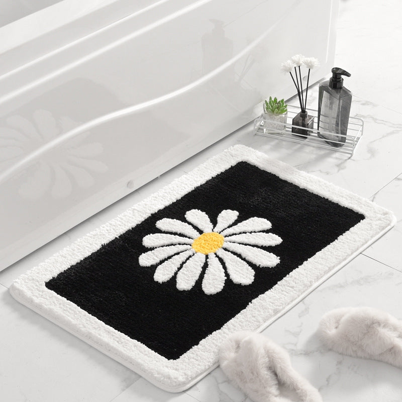 Floral Patterned Plush Bath Mat Stornfield