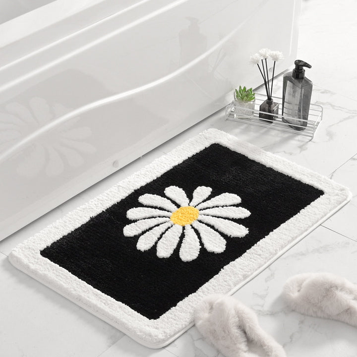 Floral Patterned Plush Bath Mat Stornfield