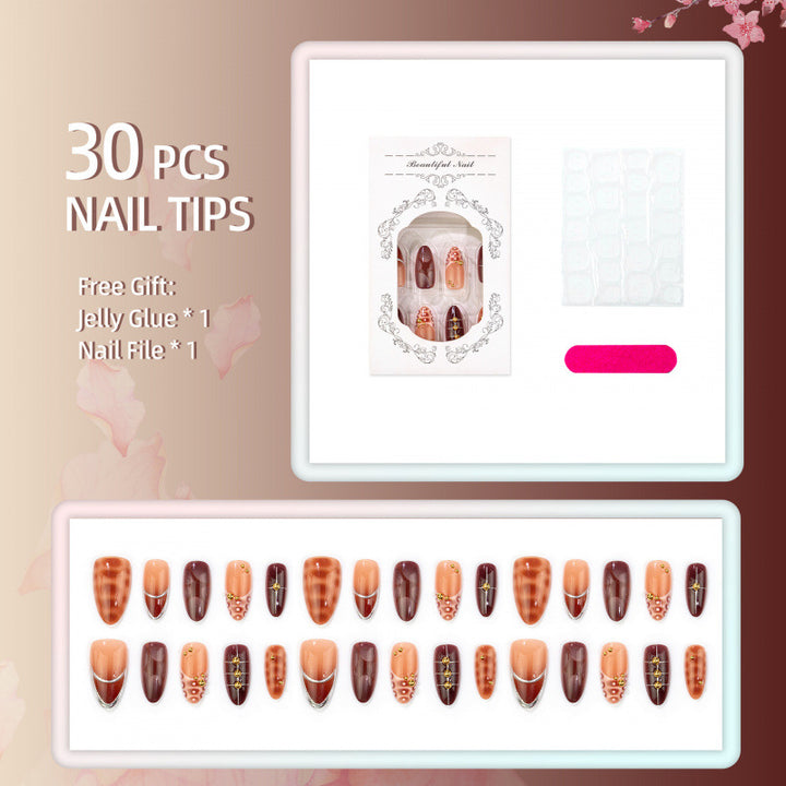 Artistic Glossy Press-On Nail Set