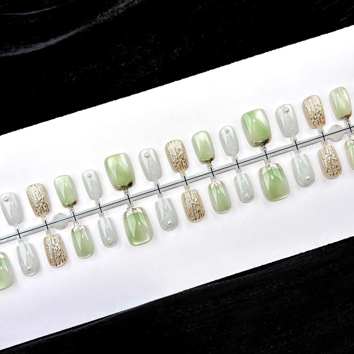 Elegant Textured Press-On Nail Art Set