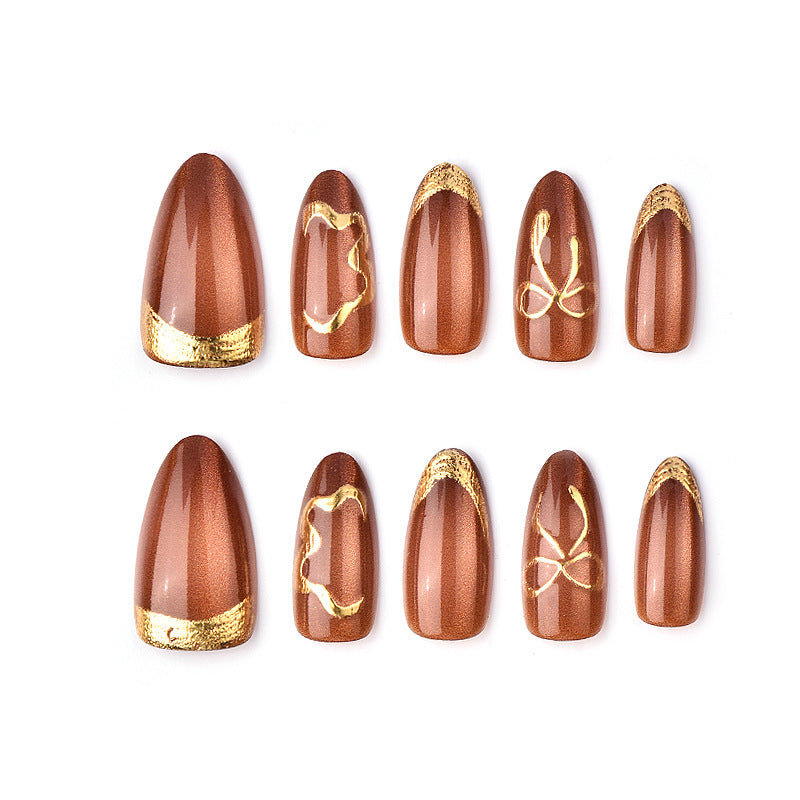 Glamorous Metallic Decorative Press-On Nails