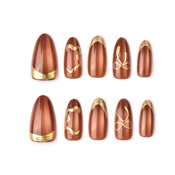 Glamorous Metallic Decorative Press-On Nails
