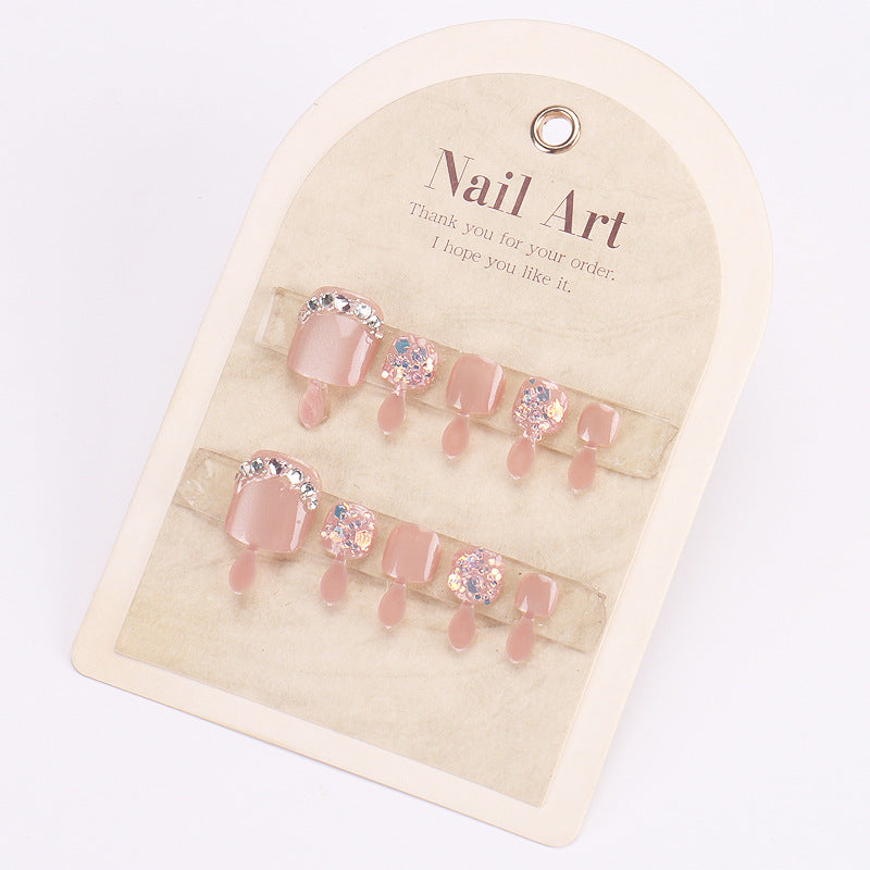 Decorative Rhinestone-Embellished Press-On Nail Set Stornfield