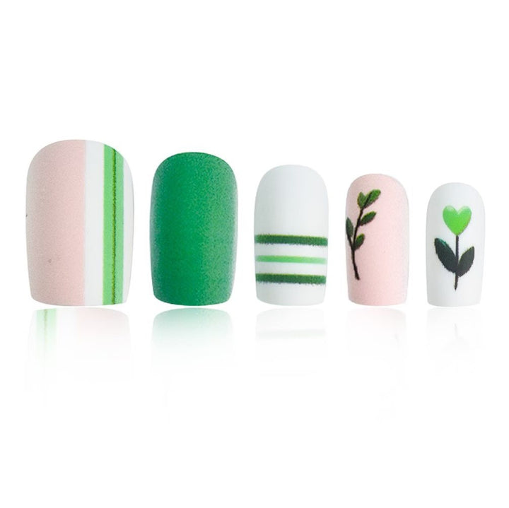 Artistic Botanical Press-On Nail Art Set Stornfield