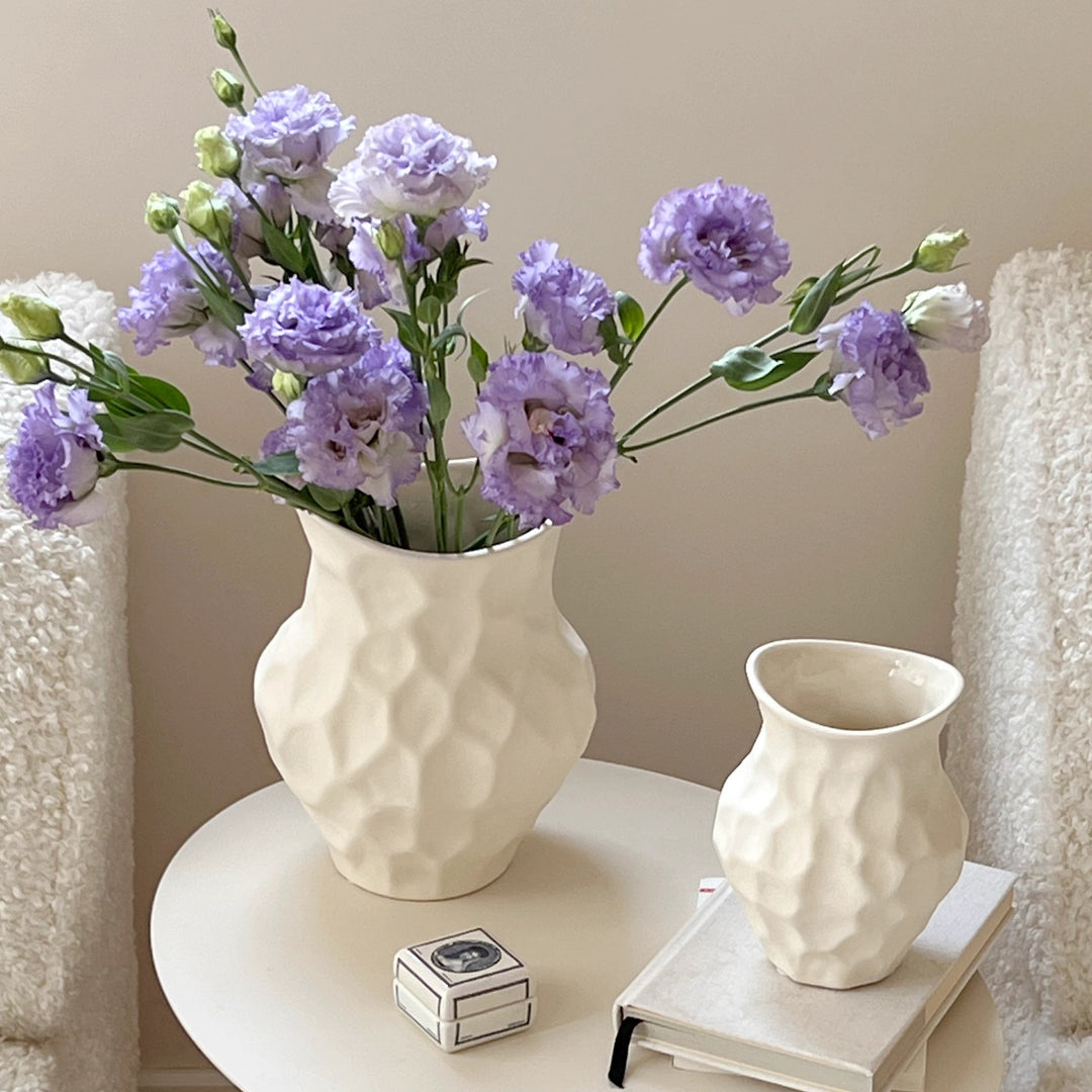 Sculptural Textured Ceramic Decorative Vase