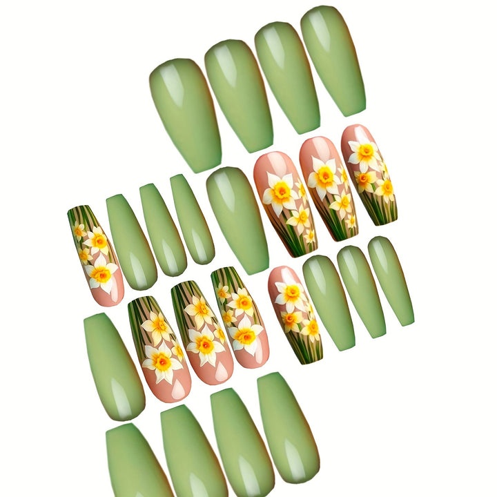 Floral Daffodil Press-On Nail Art Stornfield